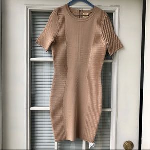 Tan Bodycon Dress - Torn by Ronny Kobo